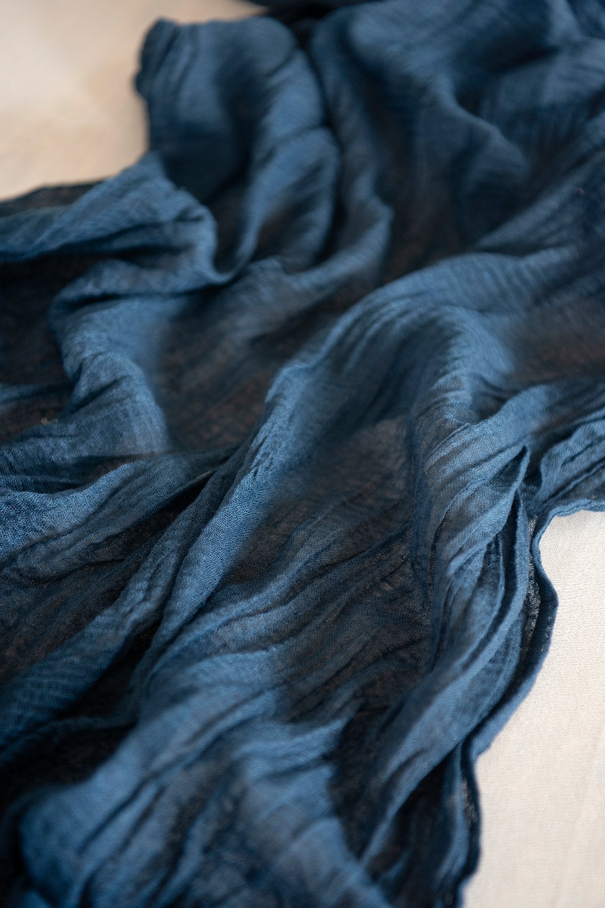 Rustic Gauze Cheesecloth Table Runner 30"w x 10FT - Burgundy & Navy Blue - lingsDev