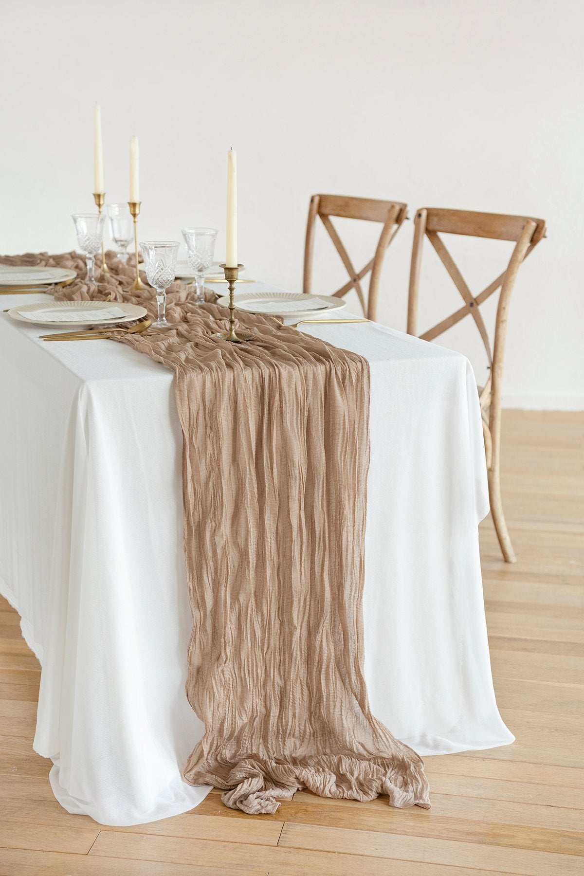 Rustic Gauze Cheesecloth Table Runner 30"w x 10FT - 7 colors - lingsDev