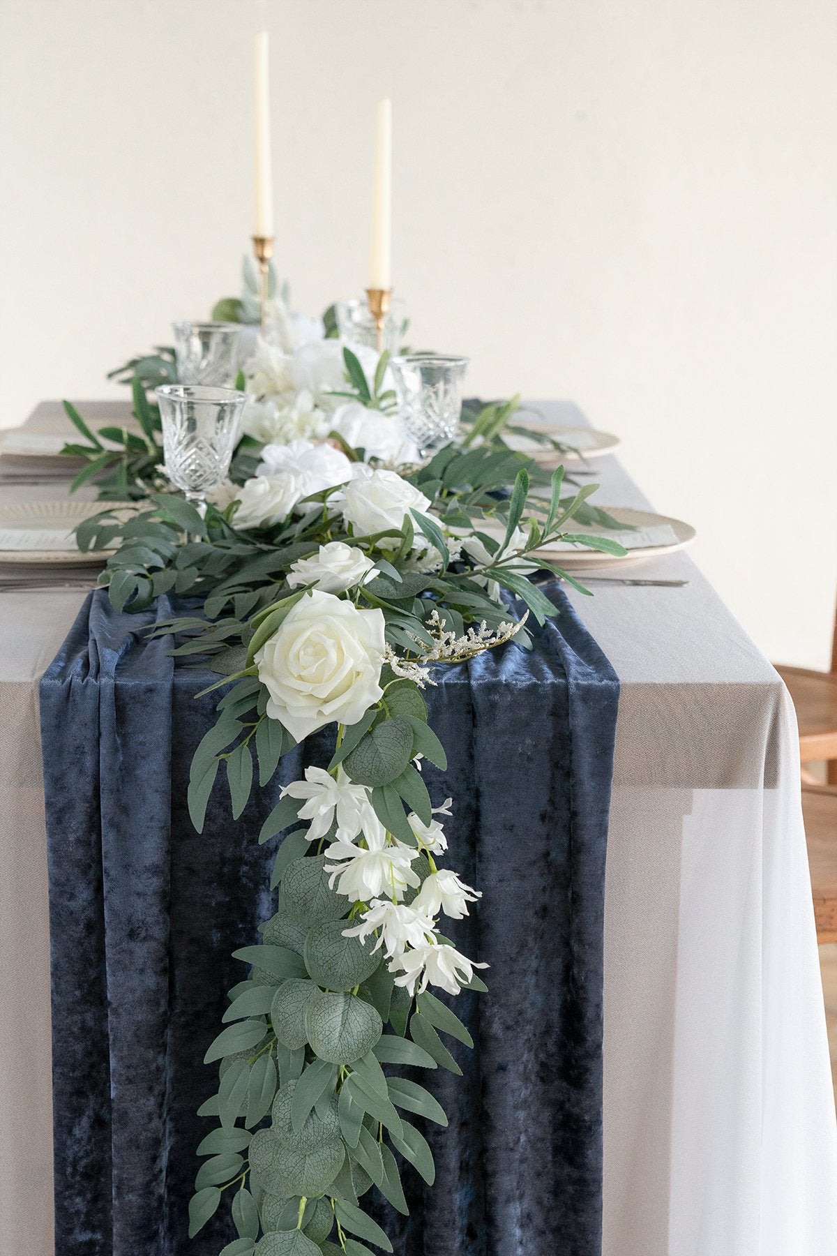 Elegant Velvet Table runner 28"w x 10FT (Apparel Fabrics)- 3 Colors - lingsDev