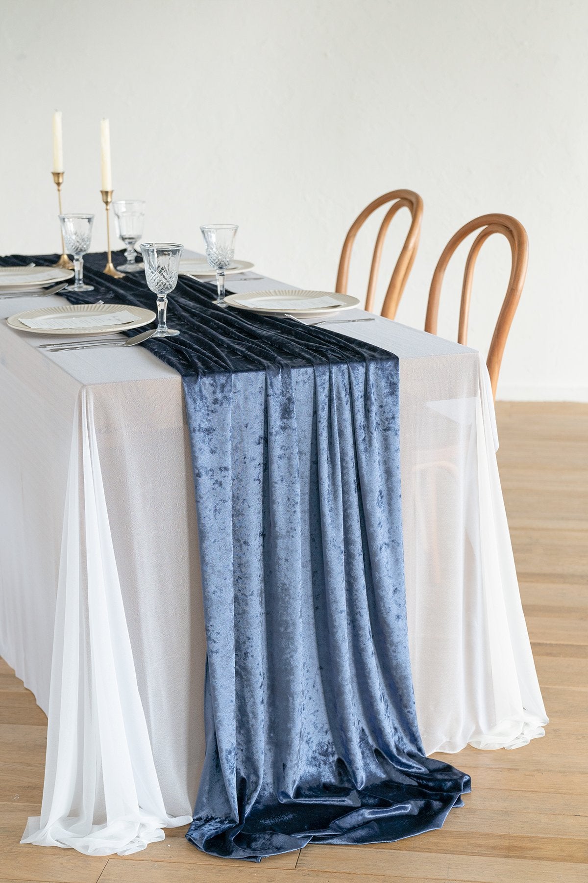 Elegant Velvet Table runner 28"w x 10FT (Apparel Fabrics)- 3 Colors - lingsDev