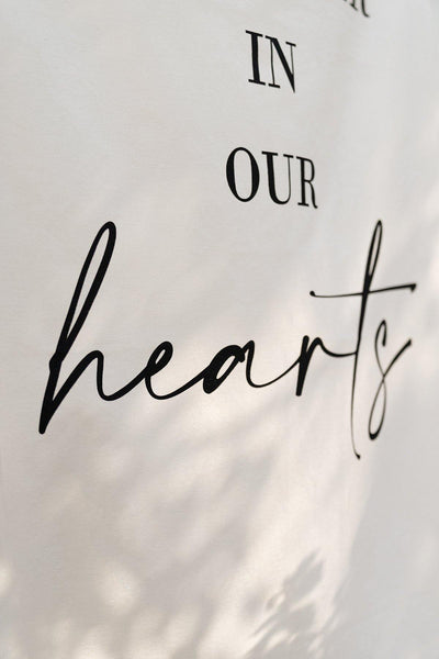 "Forever in our hearts" Linen Banner 30"w x 10FT - lingsDev