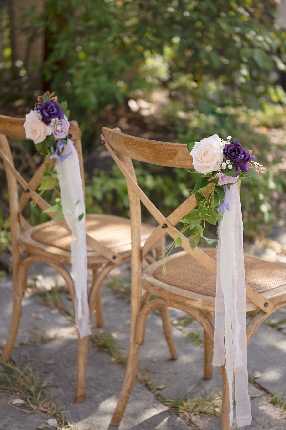 Wedding Aisle Decoration Pew Flowers (Set of 8) - Lavender & Cream - lingsDev