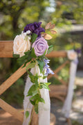Wedding Aisle Decoration Pew Flowers (Set of 8) - Lavender & Cream - lingsDev
