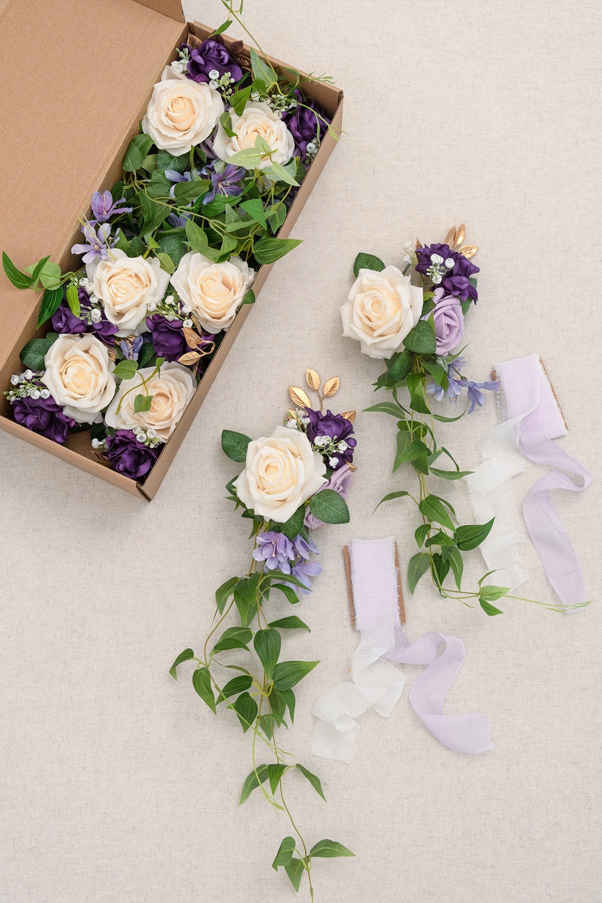 Wedding Aisle Decoration Pew Flowers (Set of 8) - Lavender & Cream - lingsDev