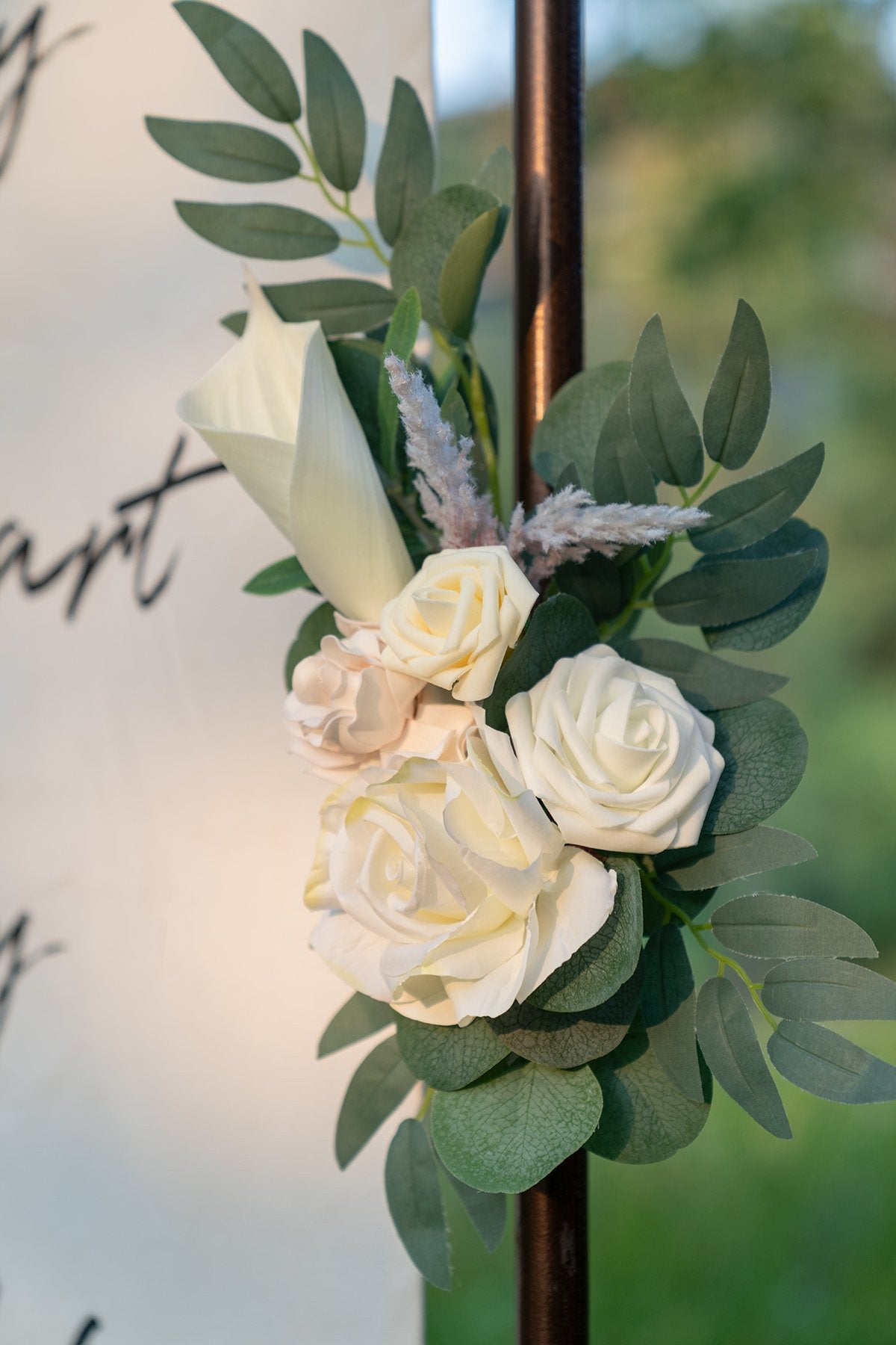 Flower Sign Décor (Set of 2) - White & Sage - lingsDev