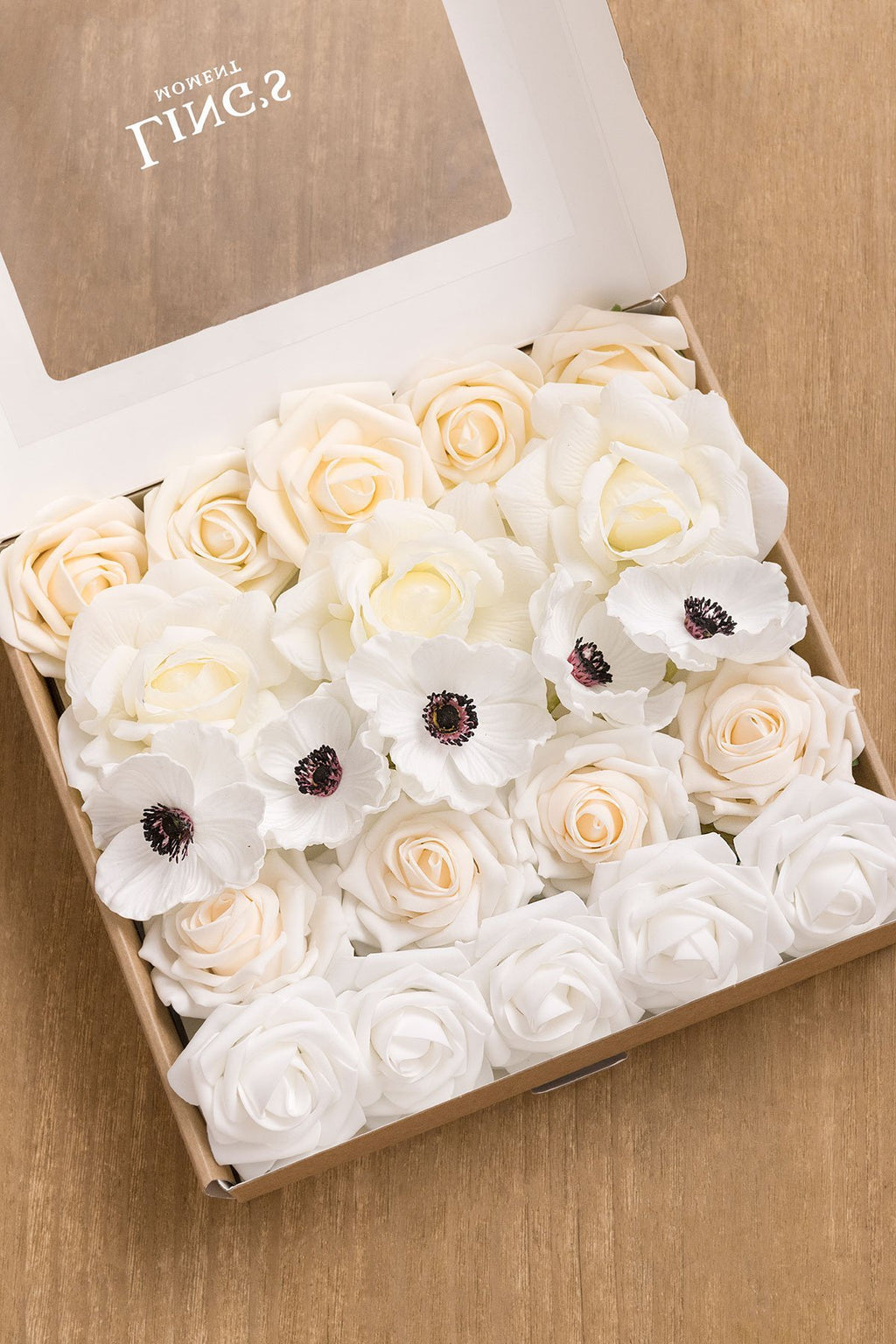 White & Beige Flowers & Greenery for DIY - lingsDev