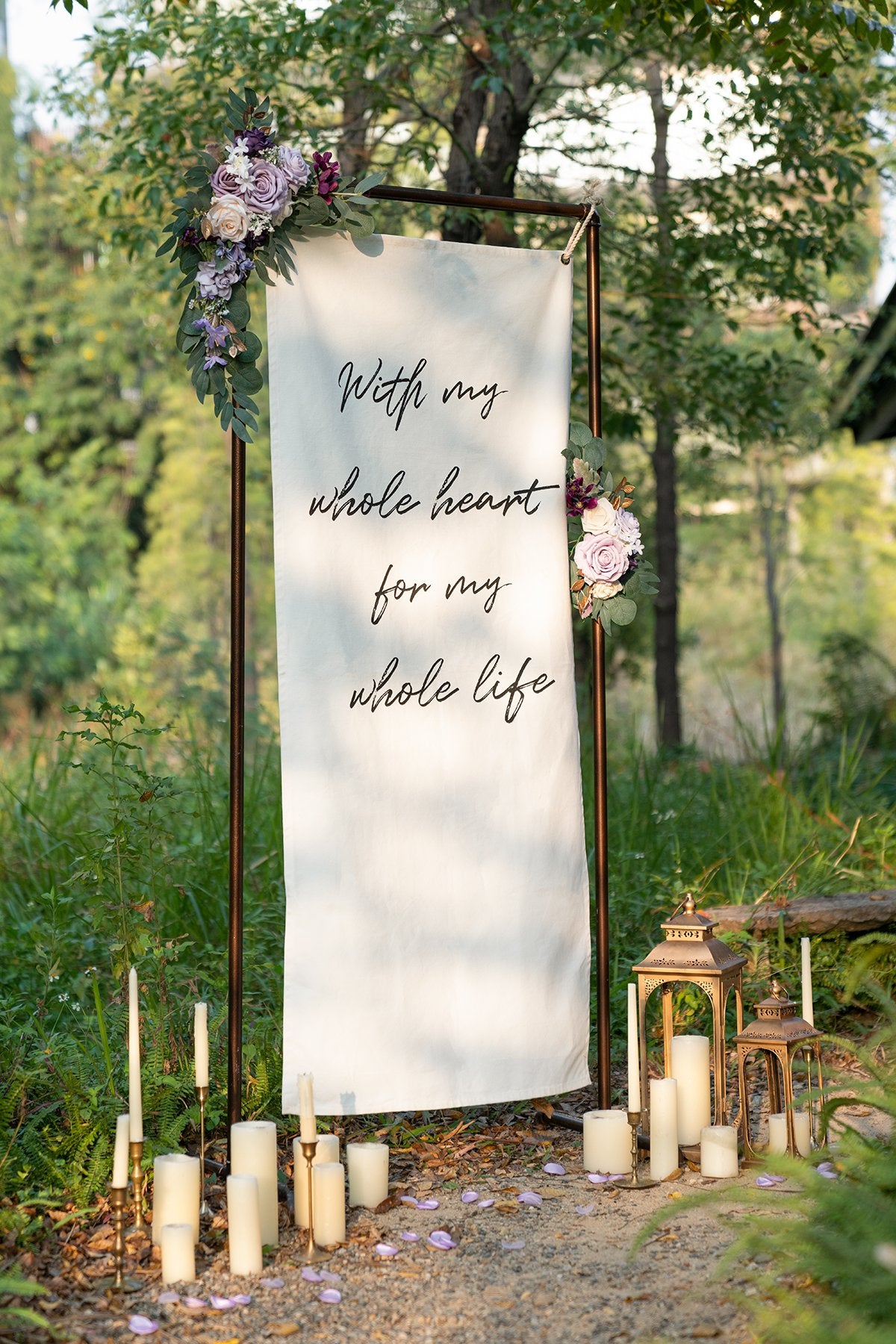 Flower Sign Décor (Set of 2) - Lavender & Cream - lingsDev