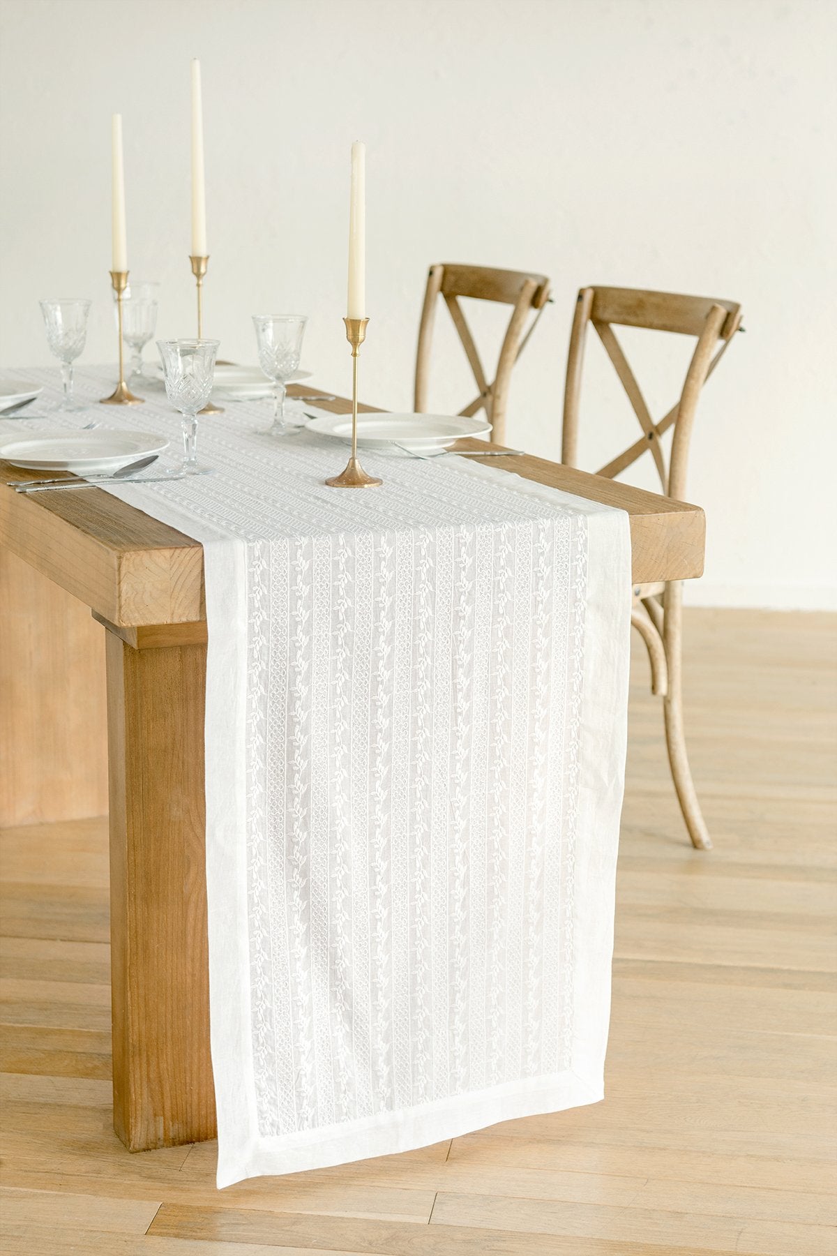 Embroidery Cotton Table Runner 19.5"w x 9FT - lingsDev