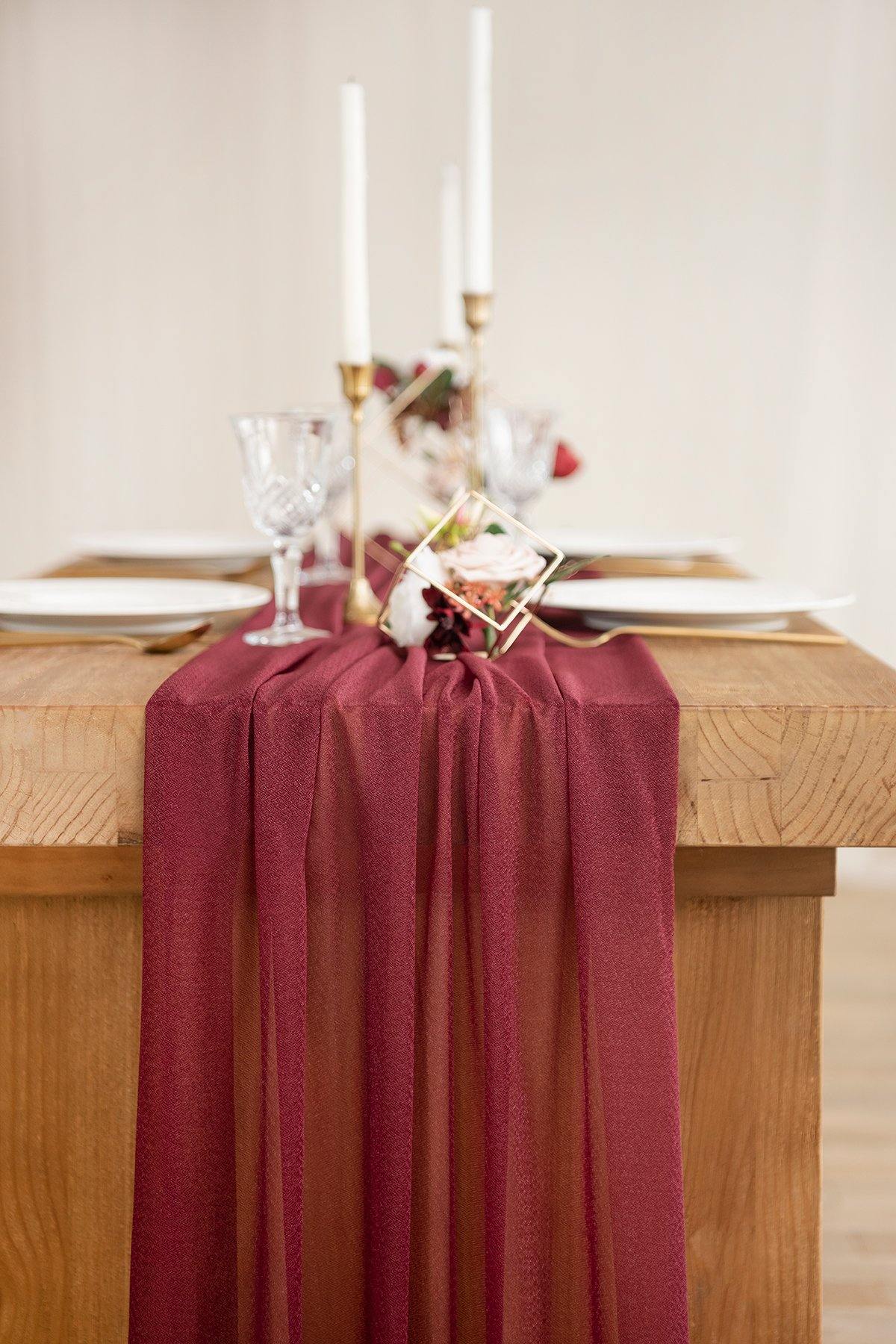 Romantic Sheer Table Runner 29"w x 10FT - 10 Colors - lingsDev