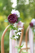 Wedding Aisle Decoration Pew Flowers (Set of 8) - Mauve & Plum - lingsDev