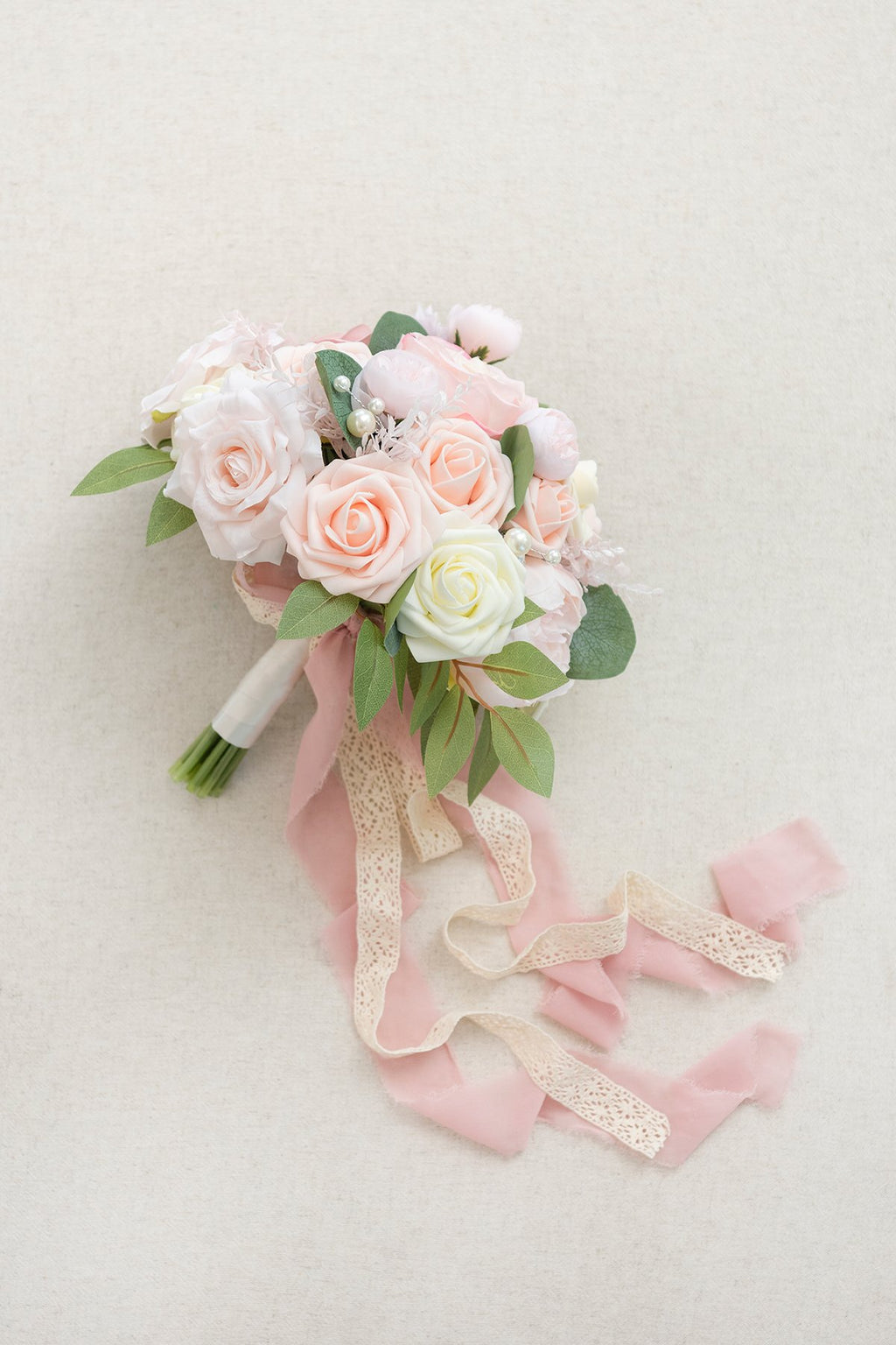 7"/9" Bridesmaid Bouquet - Blush & Cream - lingsDev