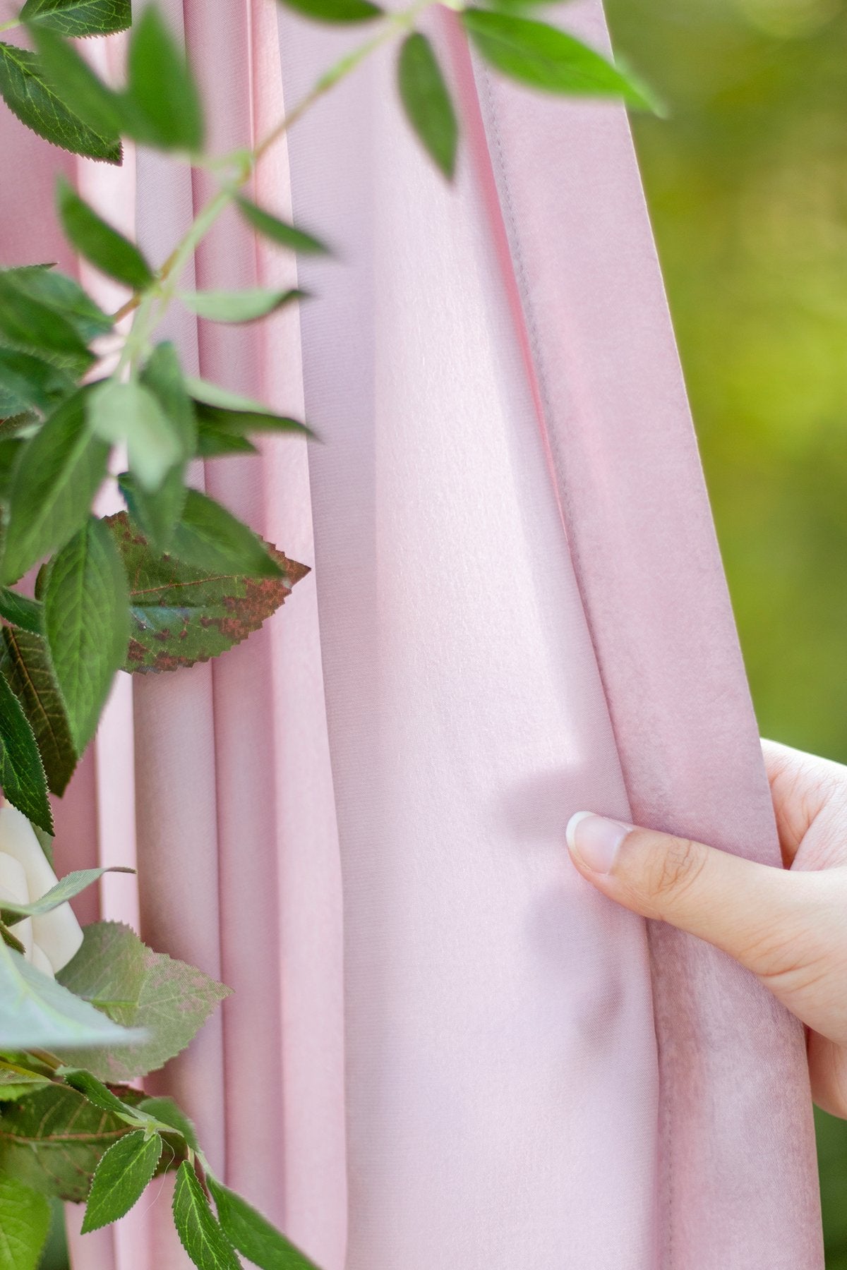 Flower Arch Décor with Sheer Drape (Set of 2) - Mauve & Plum - lingsDev