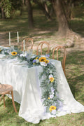 Eucalyptus and Willow Leaf Flower Garland 6.5FT - Sunflowers & Lavender - lingsDev