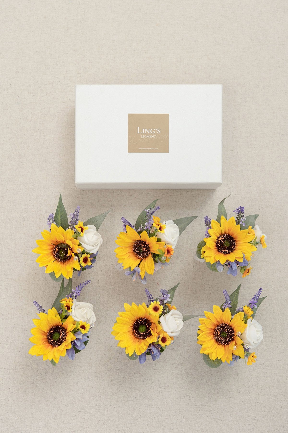 Wrist Corsages (Set of 6) - Sunflowers - lingsDev