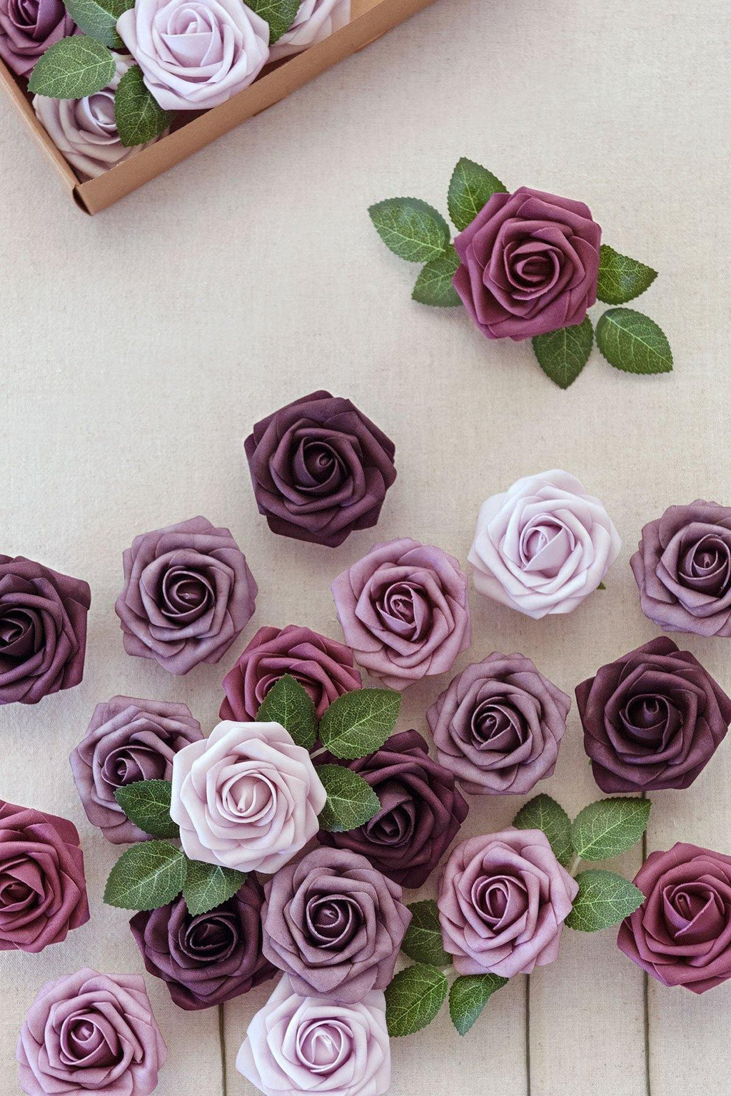 3" Foam Rose with Stem - Dusty Rose & Plum - lingsDev