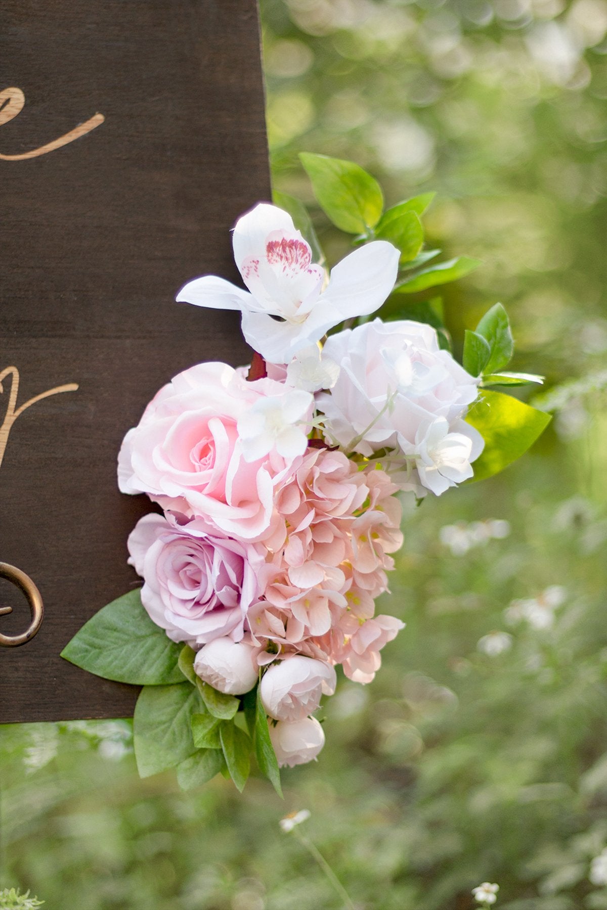 Flower Sign Décor (Set of 2) - Pale Pink - lingsDev