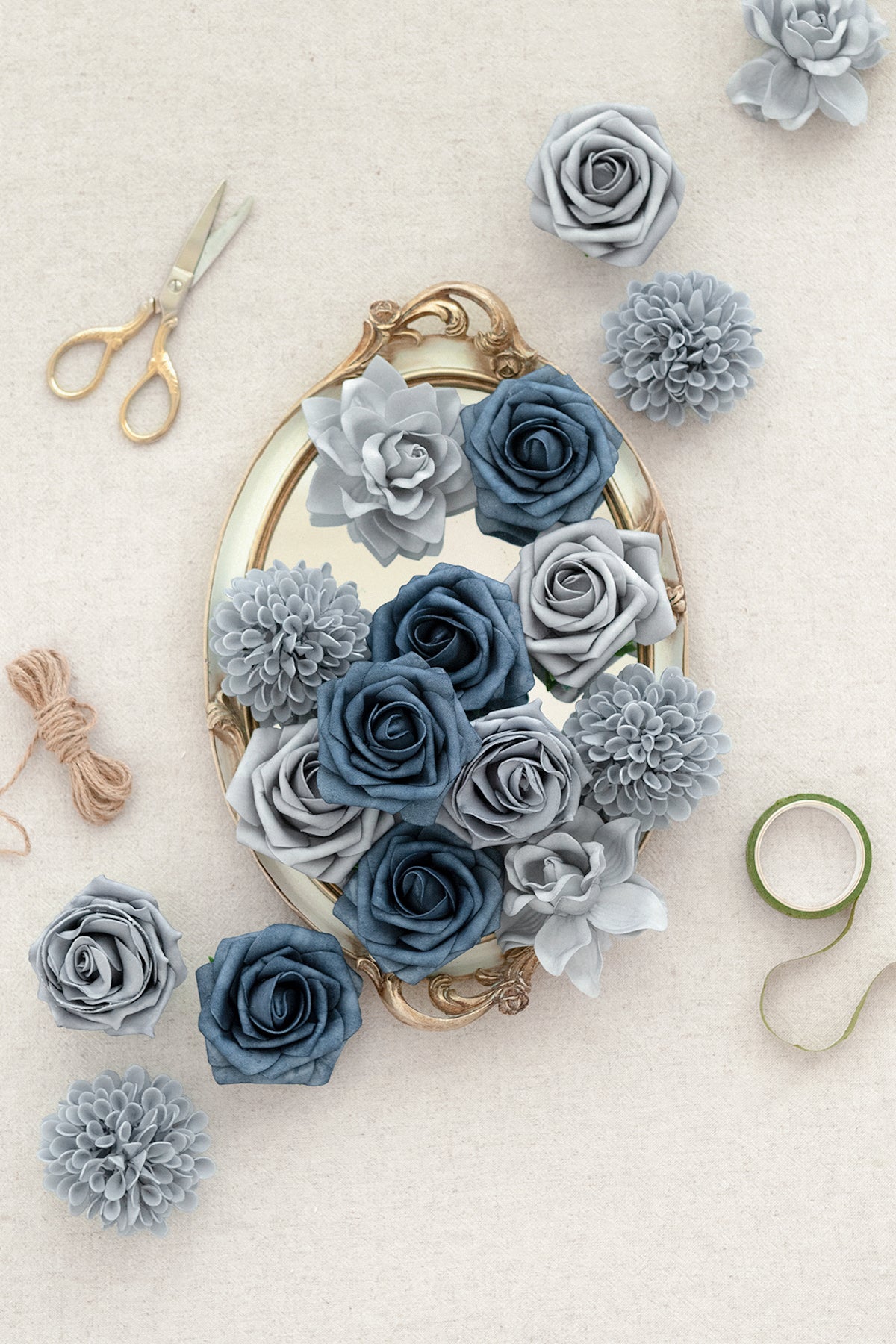 Dusty Blue & Navy Designer Flower Boxes