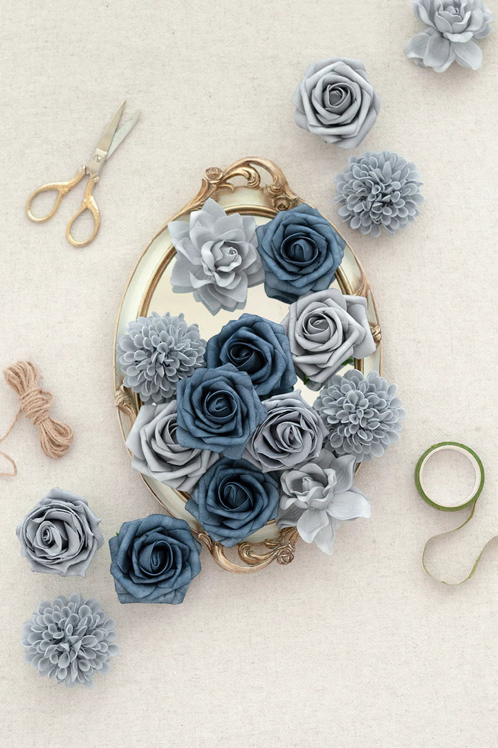 (Pick My Own) Dusty Blue & Navy DIY Wedding Flower Packages