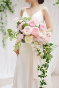 17" Deluxe Bridal Bouquet - Blush & Cream - lingsDev
