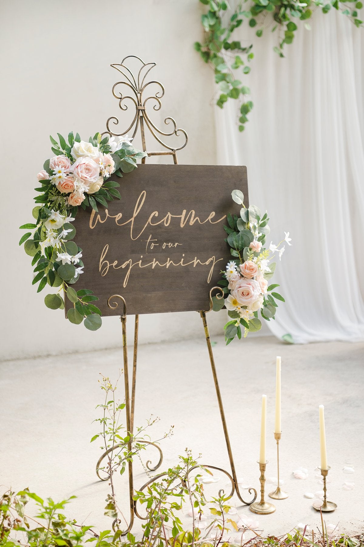 Flower Sign Décor (Set of 2) - Elegant Blush - lingsDev