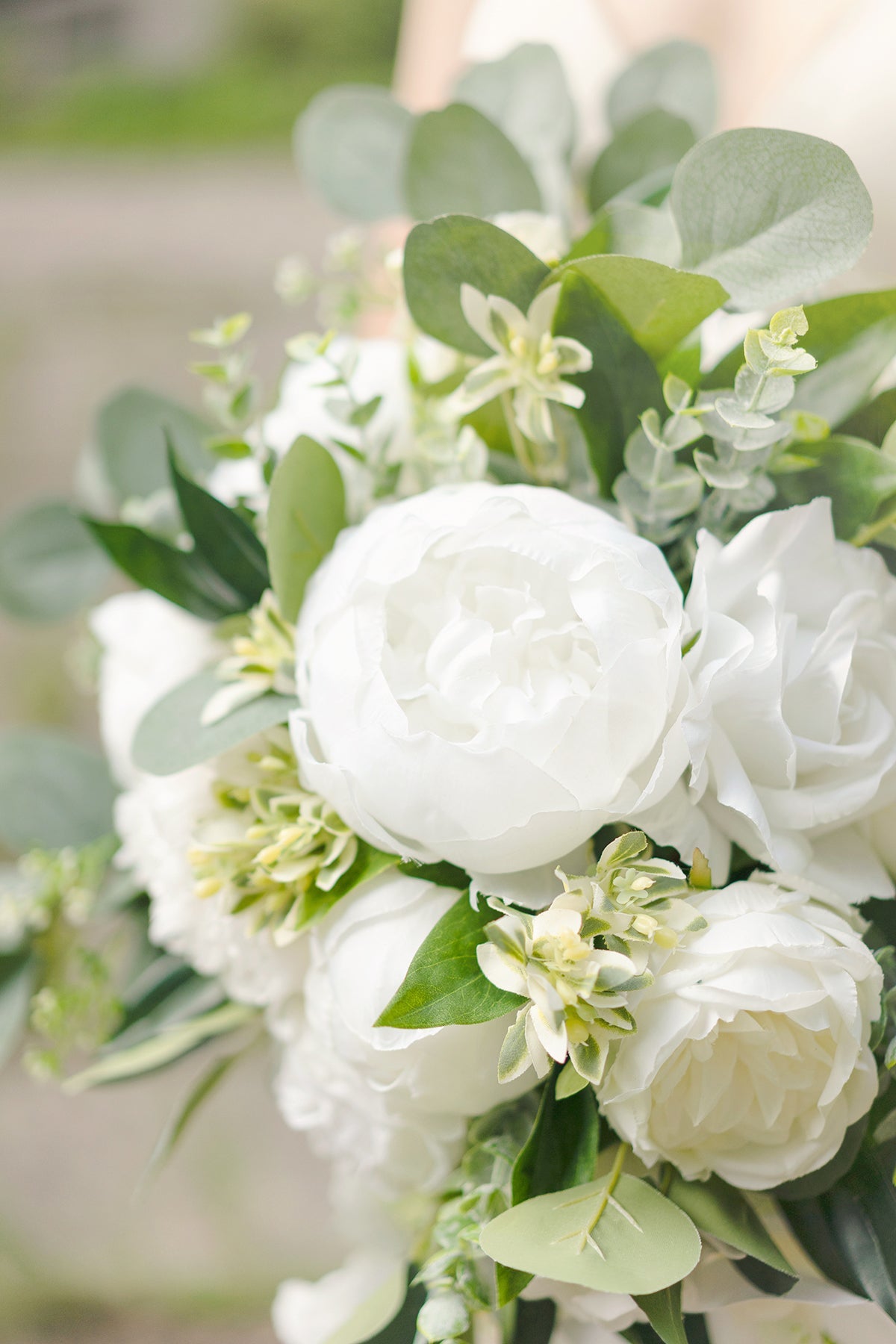 Standard Cascade Bridal Bouquet in Natural Whites