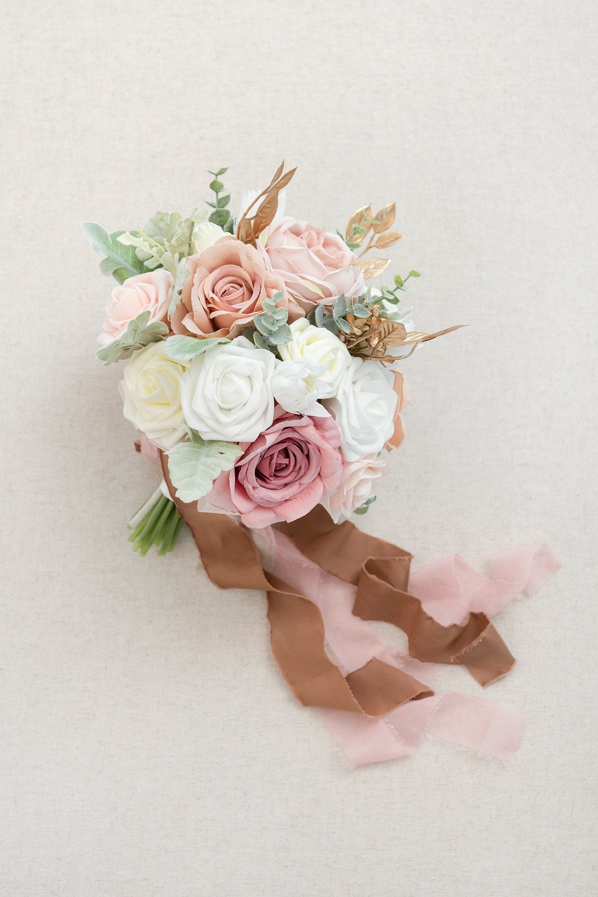 7"/ 9" Bridesmaid Bouquet - Dusty Rose & Cream