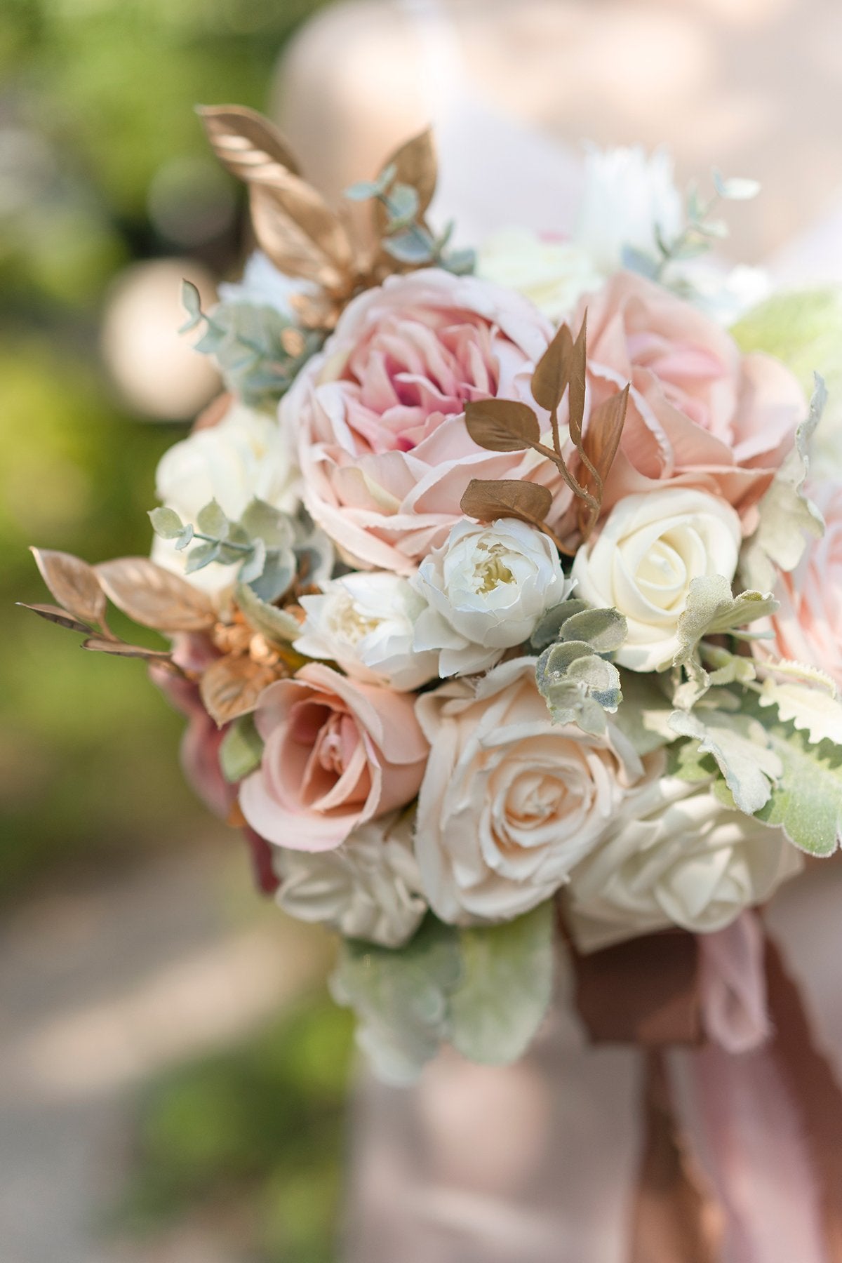 7"/ 9" Bridesmaid Bouquet - Dusty Rose & Cream