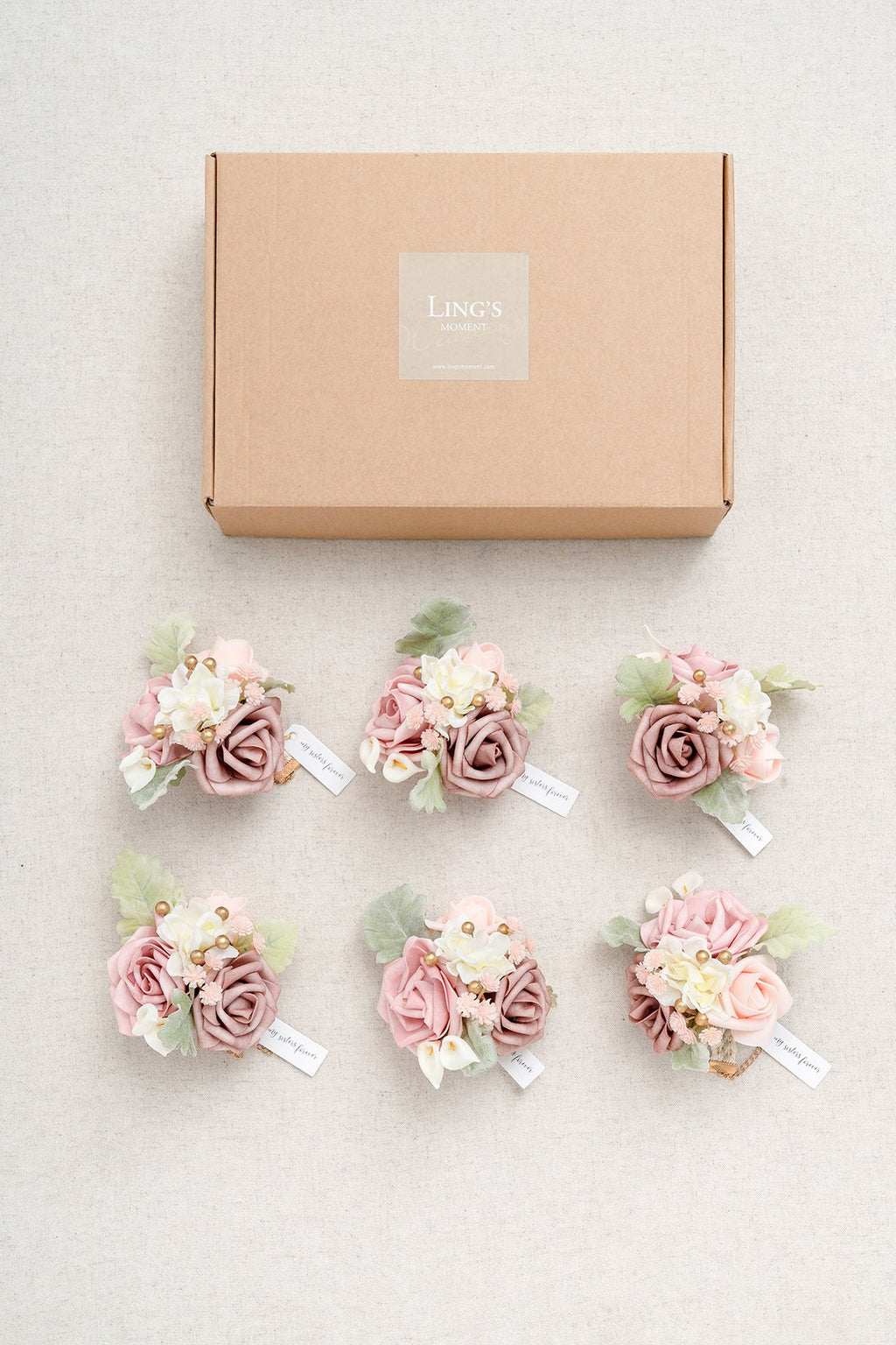 Wrist Corsages / Shoulder Corsages - Dusty Rose & Cream