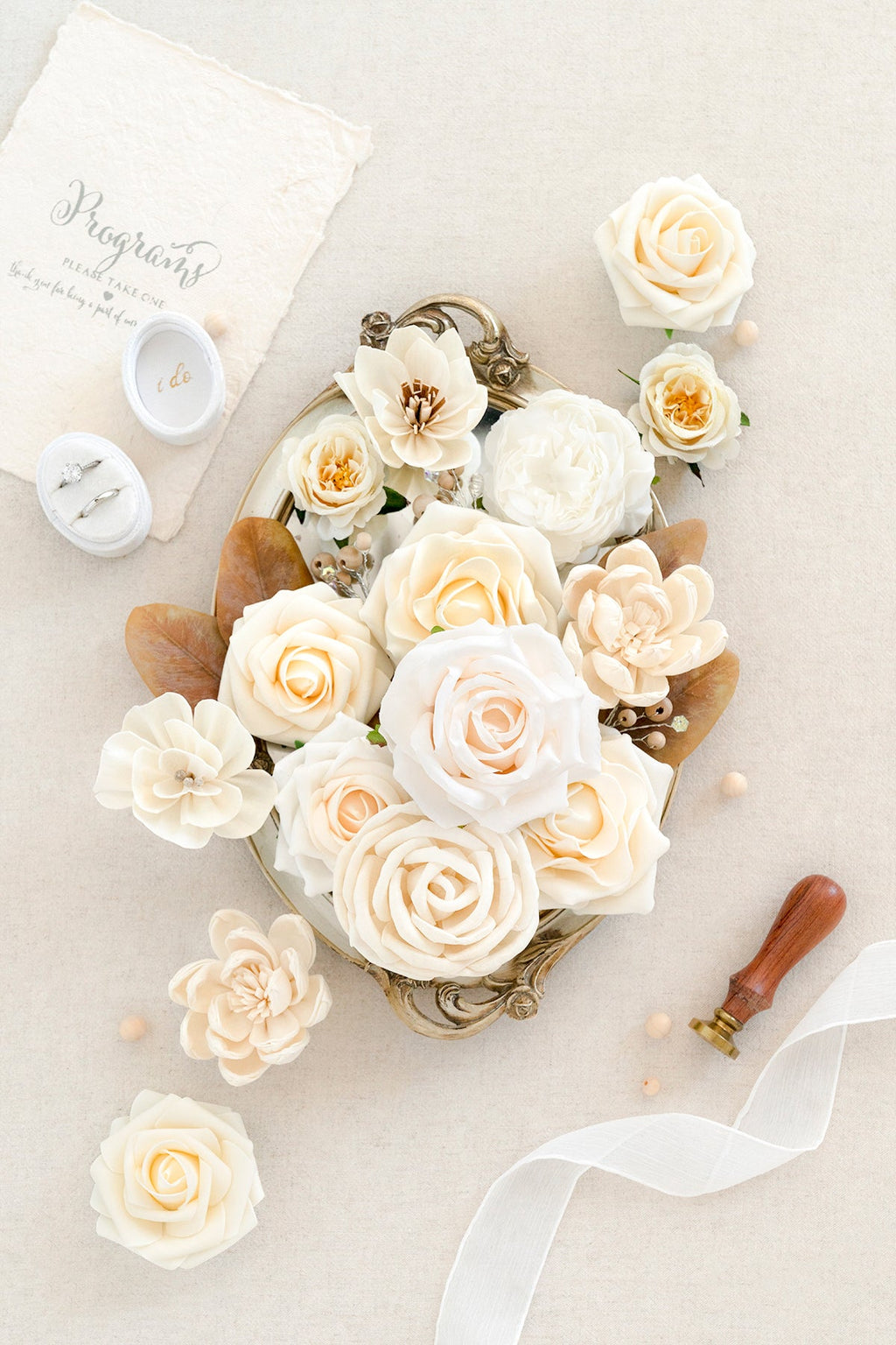 Natural White & Ivory Designer Flower Boxes