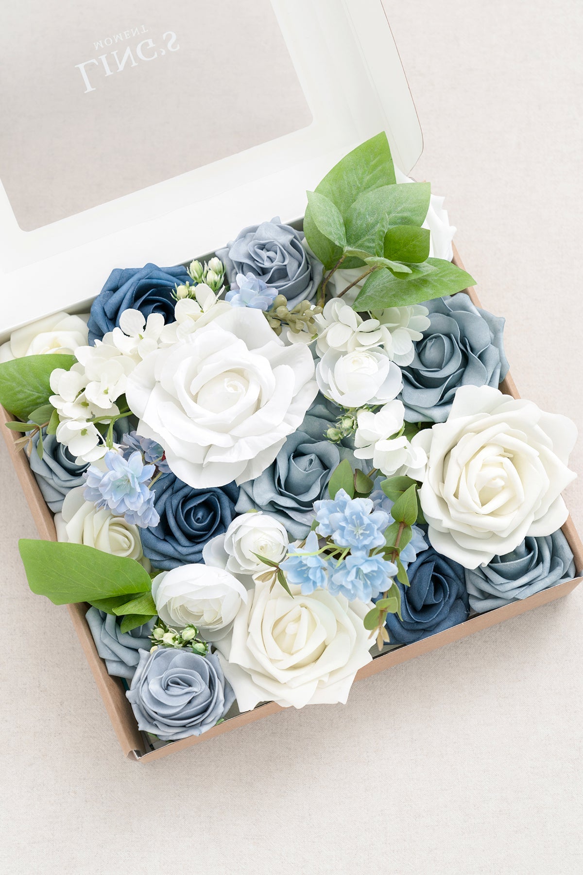 Dusty Blue & Navy Designer Flower Boxes