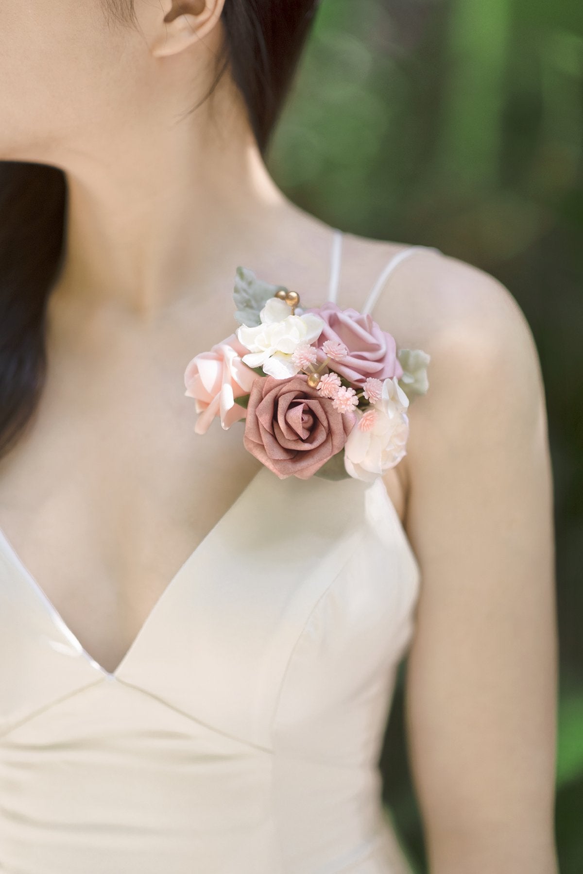 Wrist Corsages / Shoulder Corsages - Dusty Rose & Cream