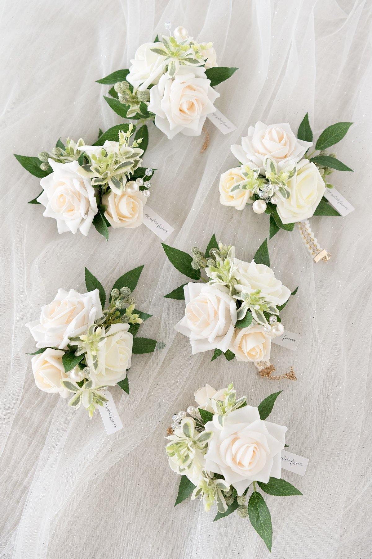 Wrist Corsages / Shoulder Corsages - Ivory & Cream - lingsDev