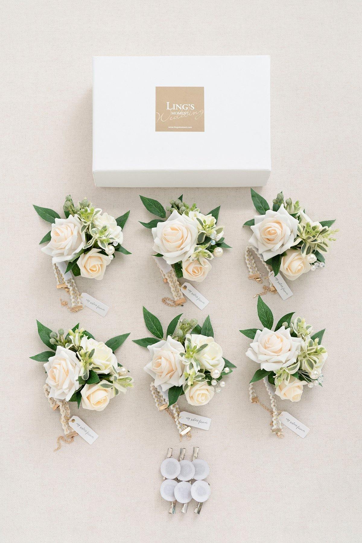Wrist Corsages / Shoulder Corsages - Ivory & Cream - lingsDev