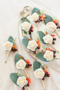Boutonnieres for Guest in Sunset Terracotta