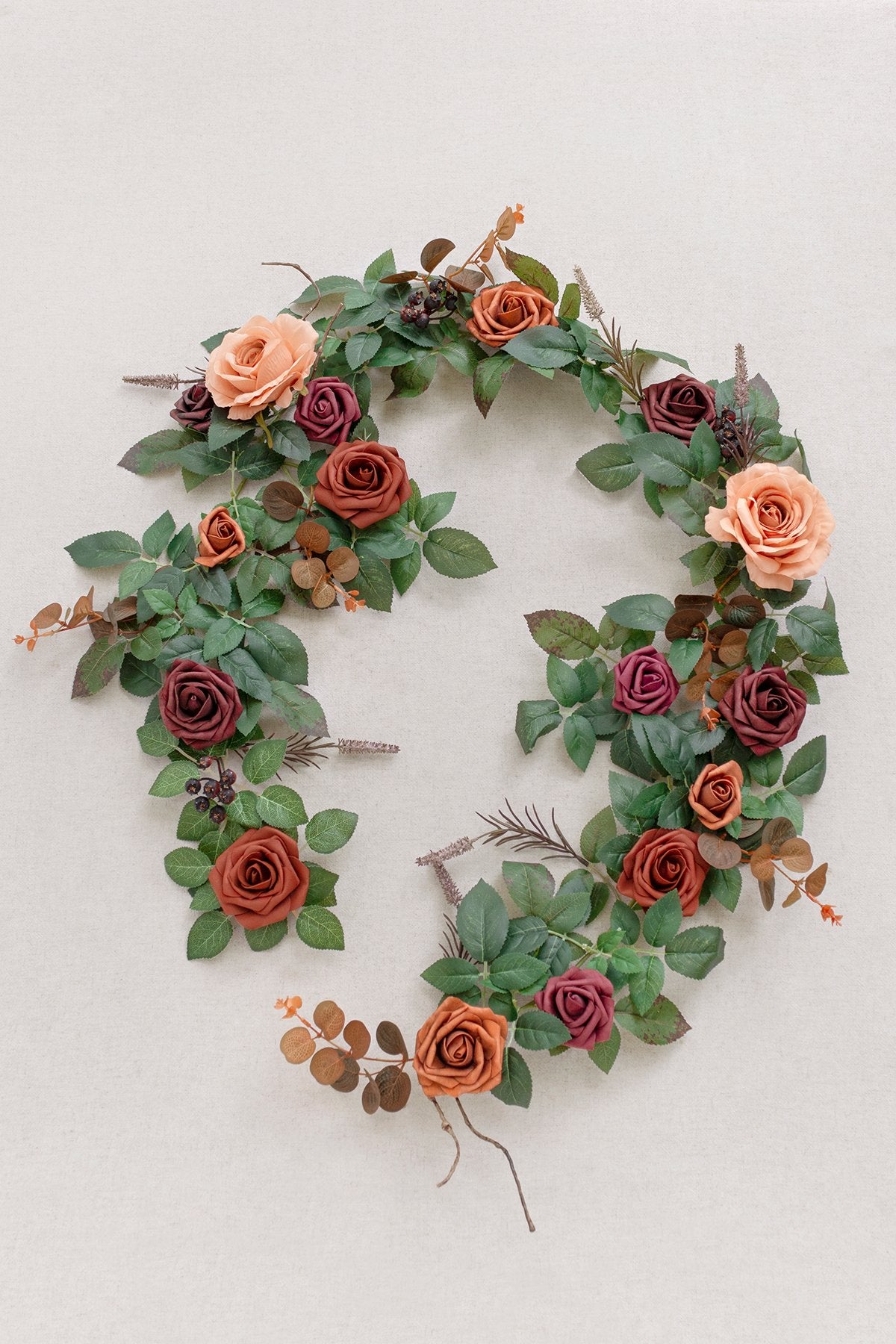 5ft Rose Flower Garland - Sunset Terracotta