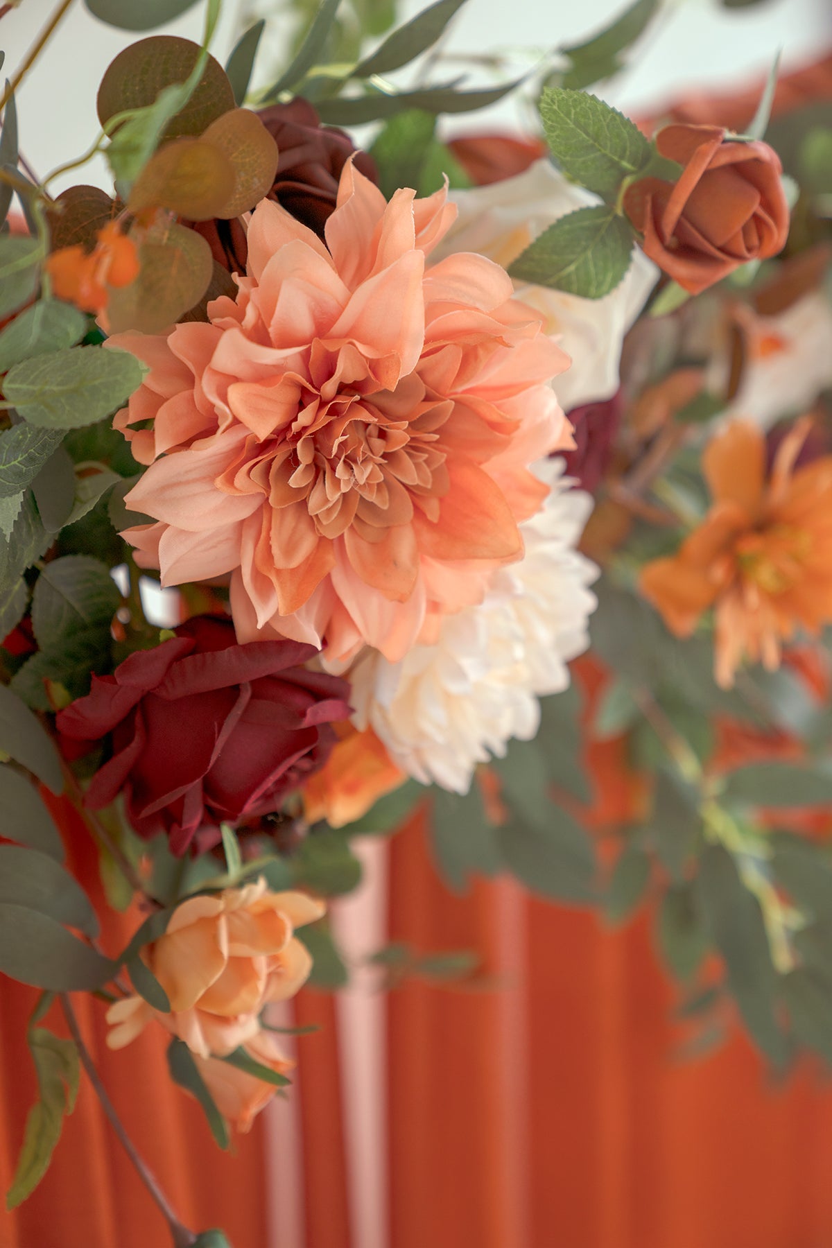 6.5ft Flower Garland with Hanging Vines in Sunset Terracotta