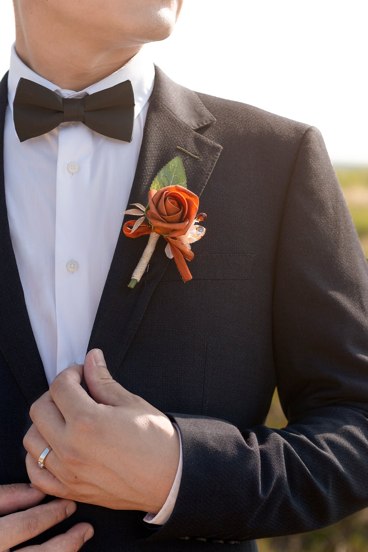 Boutonnieres for Guest in Brunt Orange