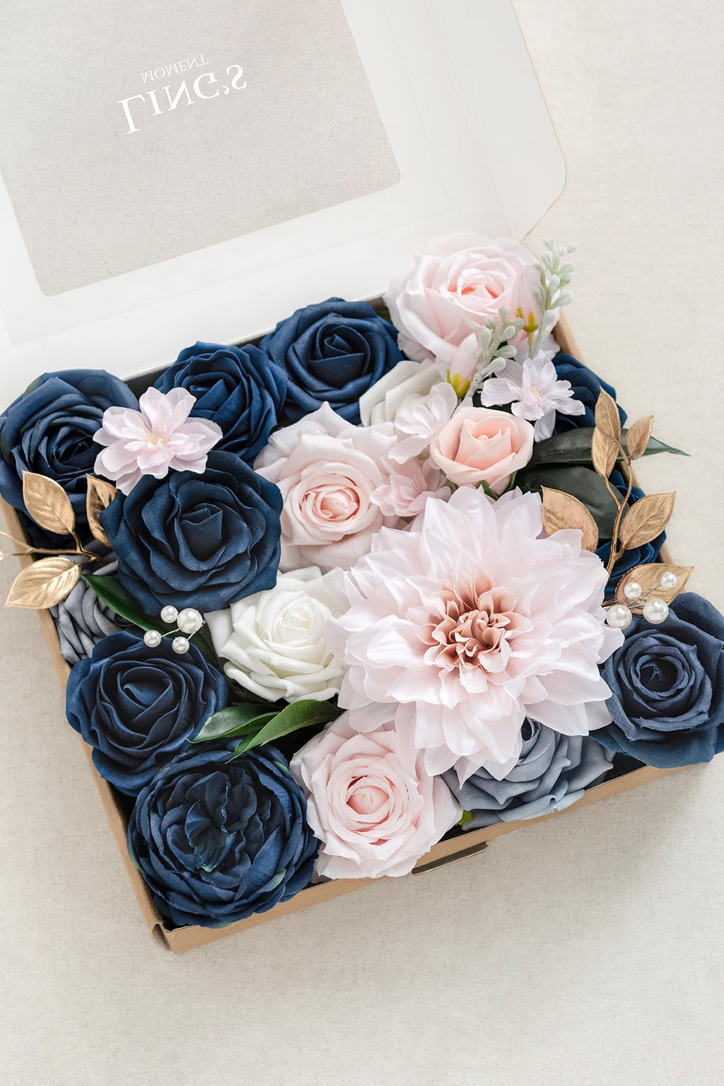 Dusty Blue & Navy Designer Flower Boxes