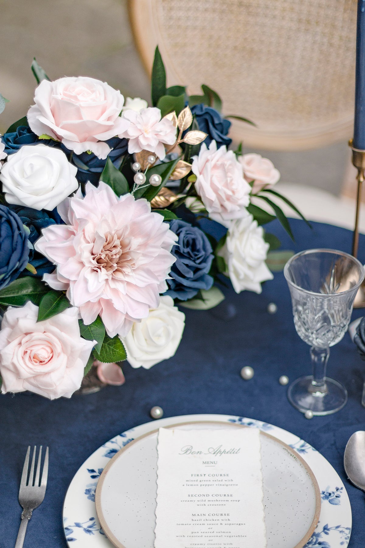 Dusty Blue & Navy Designer Flower Boxes