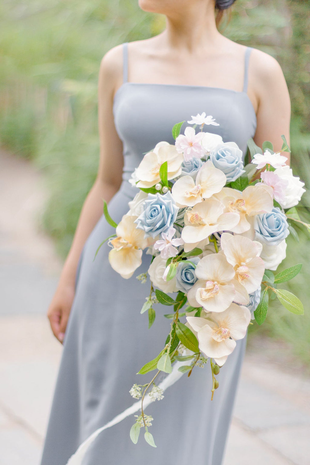 Dusty Blue & Navy Designer Flower Boxes