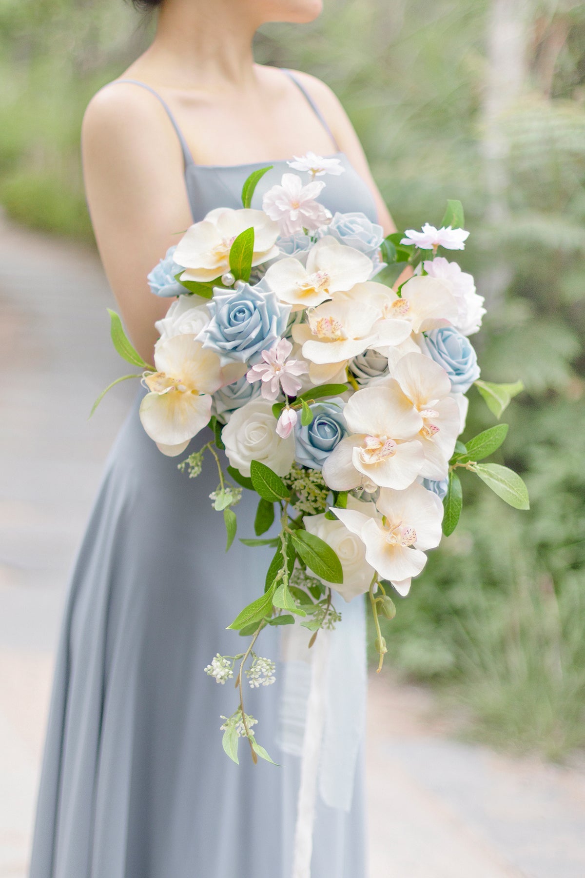 Dusty Blue & Navy Designer Flower Boxes