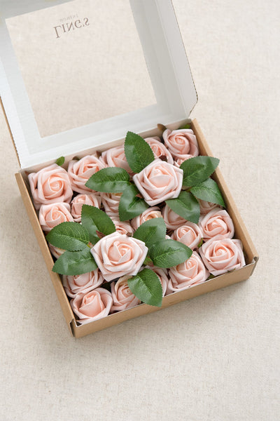 1.5"-2" Foam Rosebud & Petite Rose with Stem - 19 Colors