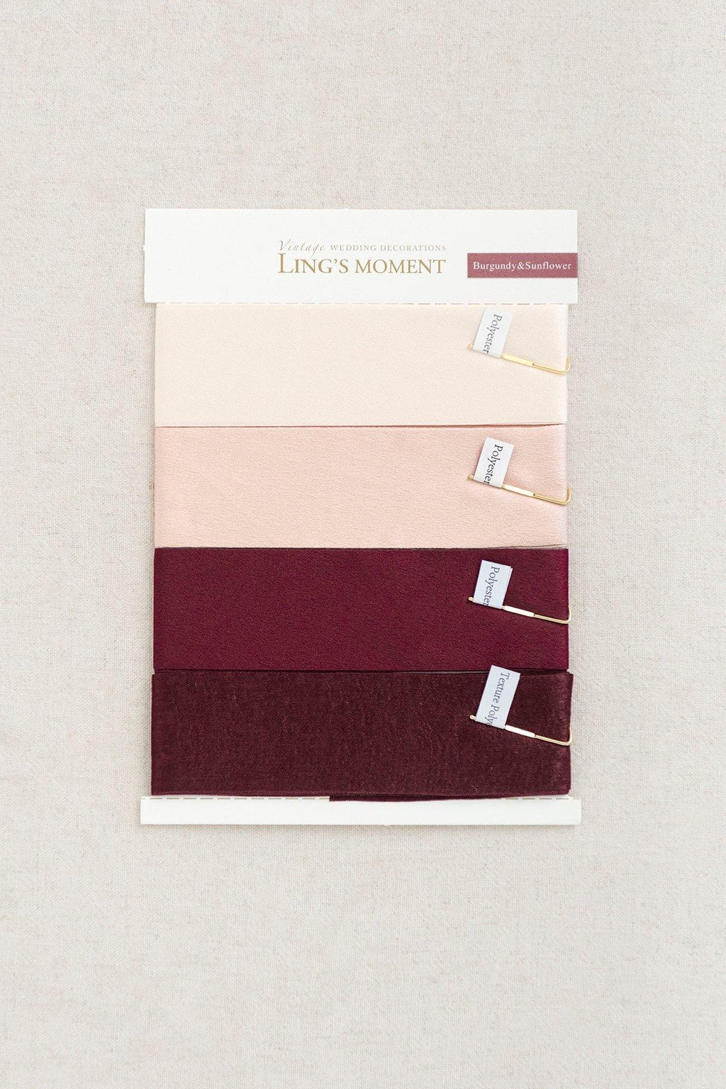 Sheer Polyester Ribbons 1.5"w x 1.5 Yards - Sunflower & Burgundy Theme - lingsDev