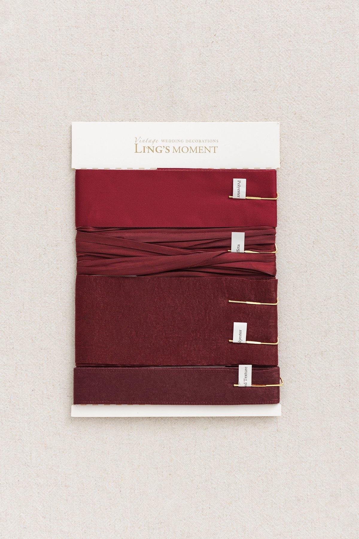 1.5 Yards Polyester Ribbons for Photography Flat Lay - Sunflower & Burgundy Theme - lingsDev