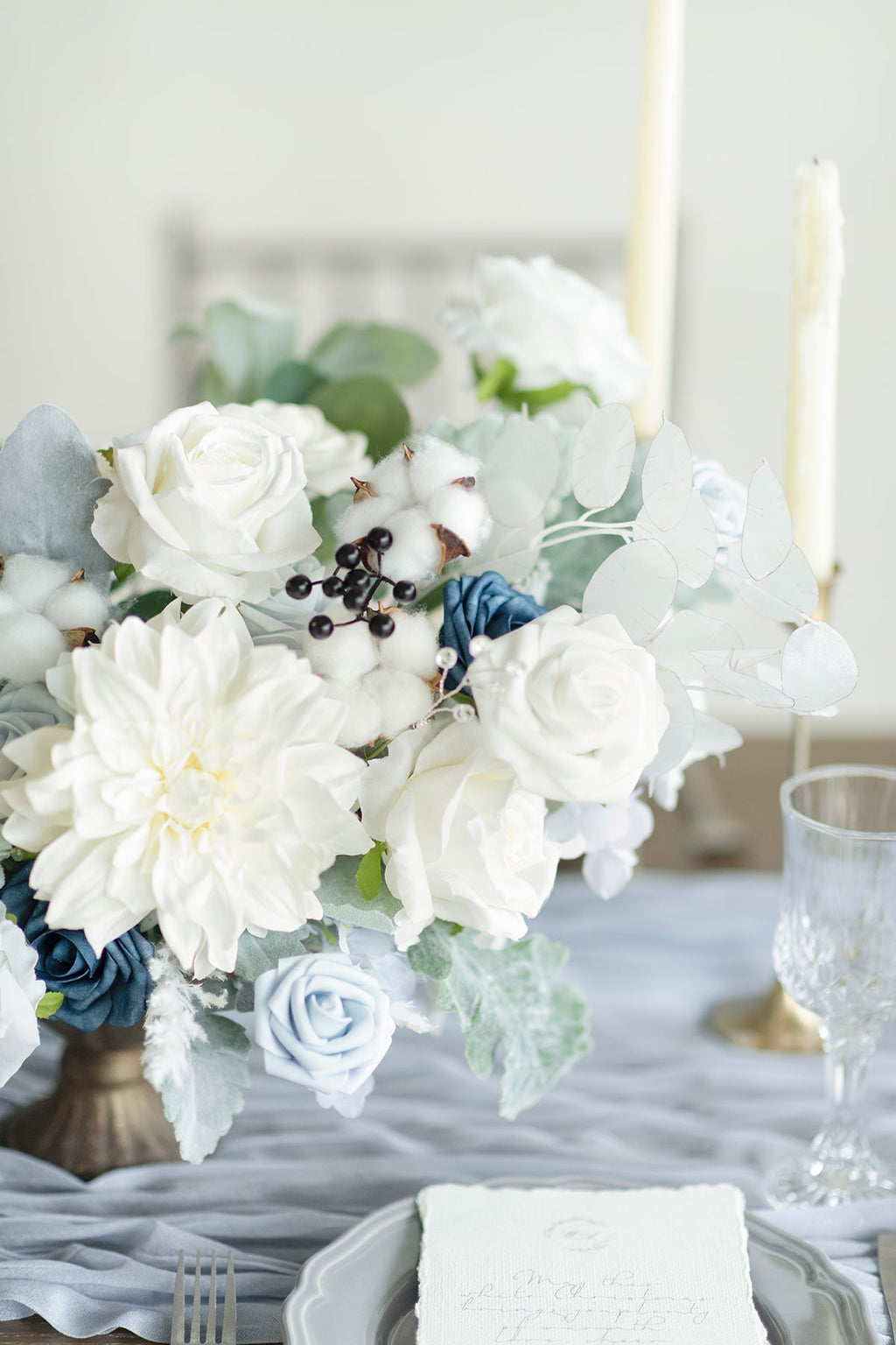 Dusty Blue & Navy Designer Flower Boxes