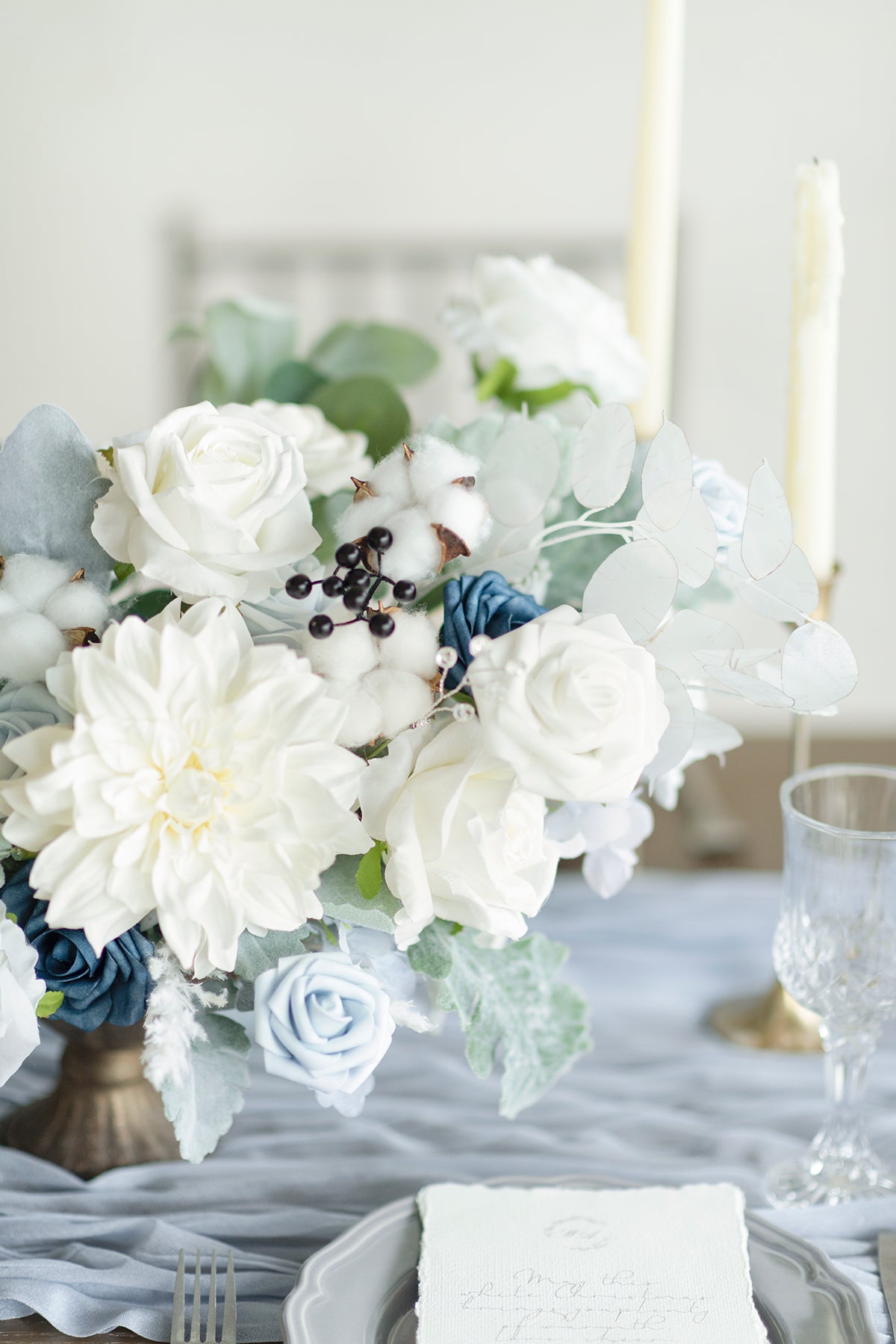 Dusty Blue & Navy Designer Flower Boxes