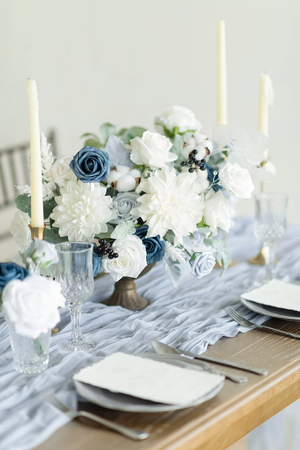 Dusty Blue & Navy Designer Flower Boxes