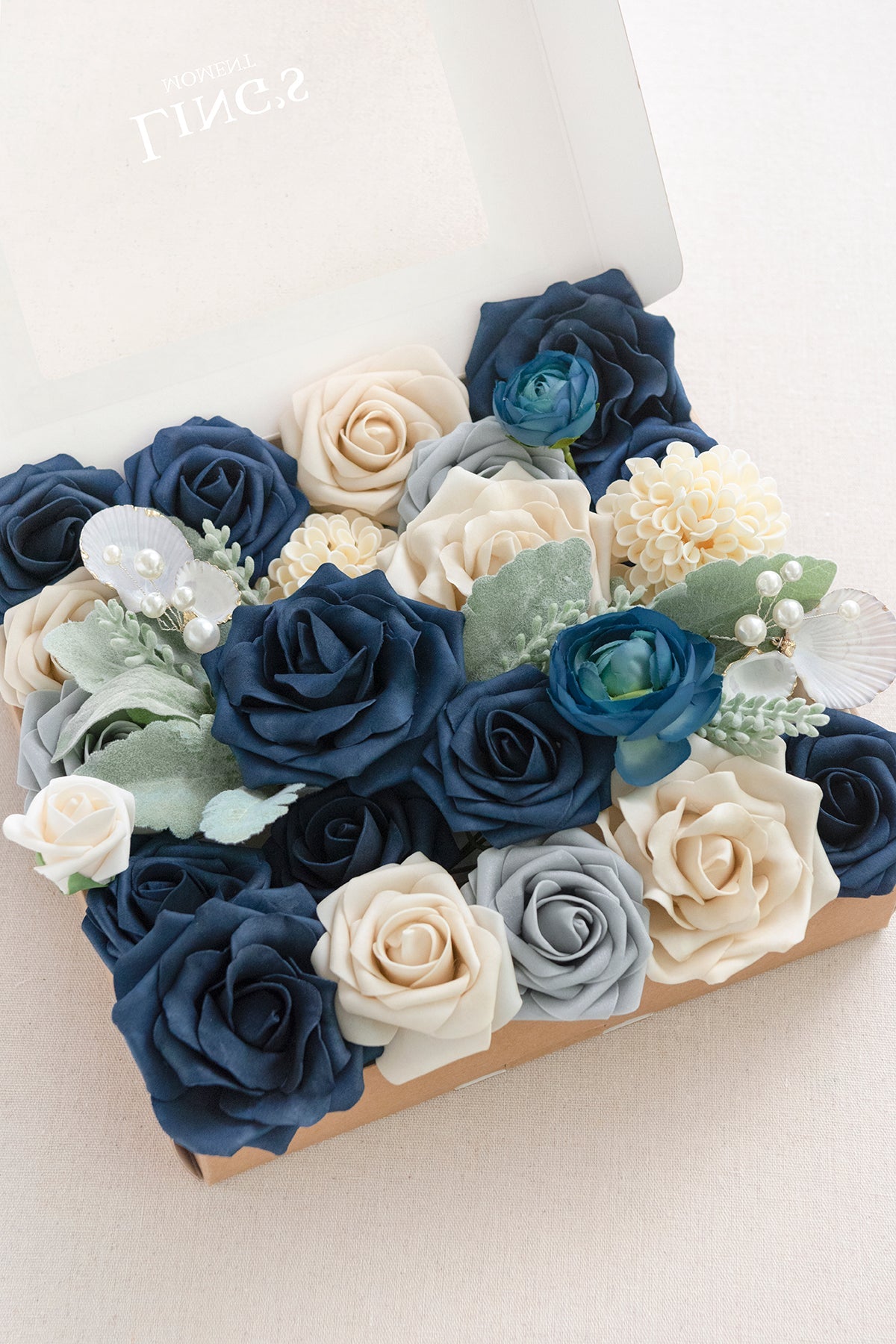 Dusty Blue & Navy Designer Flower Boxes