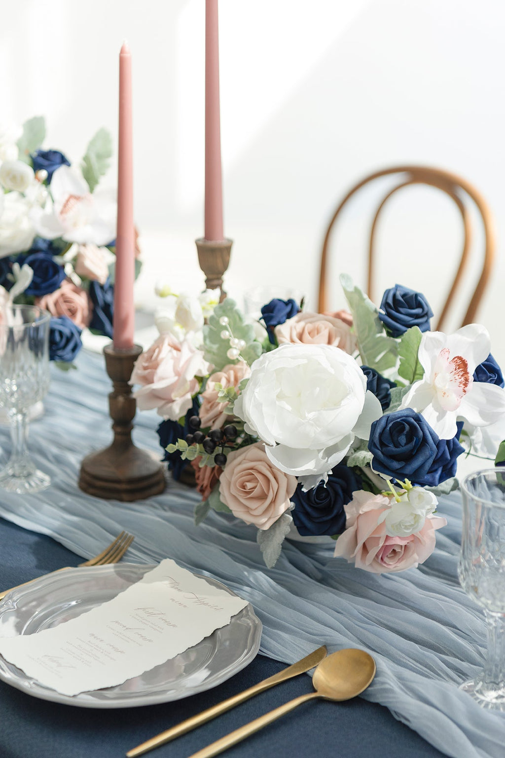 Dusty Blue & Navy Designer Flower Boxes