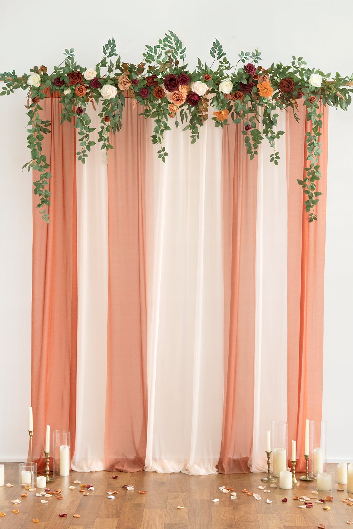 6.5ft Flower Garland with Hanging Vines in Sunset Terracotta